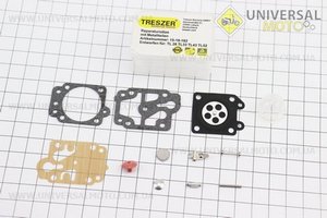 Ремонтний комплект карбюратора 1E40F-1E44F, 12 деталей. TRESZER (Запчастини для триммера / UM2134-V58)