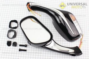 Дзеркала комплект "STORM" чорні з поворотами, м8. Китай (Різне / UM3010-V40)