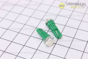 Лампа 1-диодная подсветки приборов зеленый T5, к-кт 2шт