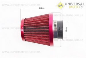 Фільтр повітряний нульовий 35мм прямий "конус" червоний (великий). Китай (Різне / UM3011-V76)