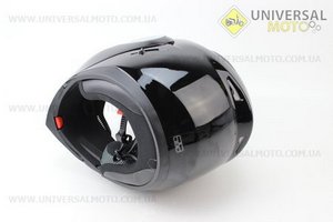 Шлем закрытый с откидным подбородком+очки HF-119 S- ЧЕРНЫЙ глянец