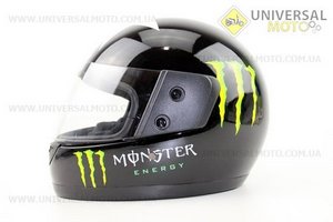 Шлем закрытый 825-3 MONSTER - XS-ЧЕРНЫЙ с рисунком белой звезды