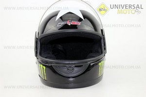 Шлем закрытый 825-3 MONSTER - XS-ЧЕРНЫЙ с рисунком белой звезды