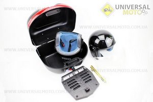 Кофр МАТовый черный "большой" отстегивающийся 455*385*280мм + 2 ШЛЕМа открытых