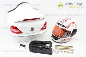 Кофр "мерседес" из стоп-сигналом Белый + ШЛЕМ 360*400*300мм