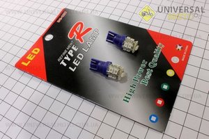 Лампа 10ти-диодная поворотов синяя T10, к-кт 2шт
