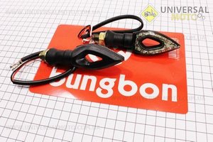 Поворот диодный LED СТРЕЛА с отверстием ЧЕРНЫЙ , 2шт