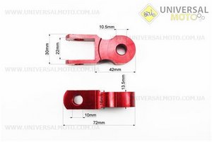 Подовжувач заднього амортизатора 45мм комплект 2шт + болти + гайки, червоний. Китай (Різне / UM3017-V72)