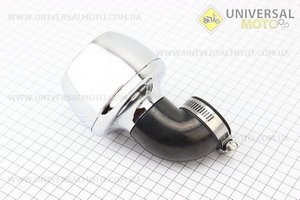 Фильтр воздушный нулевой 38мм 45град "ХРОМ" TURBO