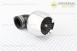 Фильтр воздушный нулевой 38мм 45град "ХРОМ" TURBO
