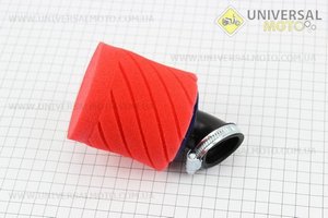 Фільтр повітряний нульовий 35мм 45 градусів "Циліндр" (поролоновий), червоний. SALO (Повітряний фільтр / UM3019-V67)