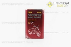 Мастило 2T - синтетичне для мототехніки "SCOOTER PREMIUM TC +",1 літр. MANNOL (Мотохімія / UM3041-V07)