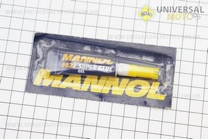 Super Glue GEL- СУПЕР КЛЕЙ гелевый (клеит пластик, керамику, стекло и прочее) 3g. MANNOL (Мотохимия / UM3041-V21)