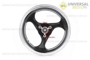 Диск передній литий MT3,50x13 d12мм (диск гальм. 3 болта) "3 променя" чорний / сірий. Китай (Диски до скутера / UM3060-V20)