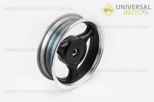 Диск задній литий MT3,50x13 Z19 для 4Т (бараб. гальм., d-130мм) "3 променя" чорний / сірий. Китай (Диски до скутера / UM3060-V37)