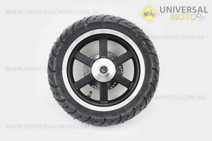 D16 Диск литой передний (дисковый тормоз ось 12мм) MT3,5x12 + шина 120/70-12 + диск тормозной (с разборки). Китай (Диски / UM3060-V41)