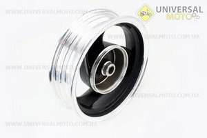 Диск задній литий MT2,50x10 Z19 для 4Т (бараб. гальм., d-110мм) "3 променя" чорний / сірий. Китай (Диски до скутера / UM3060-V59)