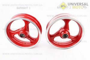 УЦІНКА Диск передній литий MT3,50x13 d12мм (дискові гальма 3 болта) "3 променя" червоний / сірий (VIPER - F1) (див. Фото). Китай (Диски до скутера / UM3060-V63)