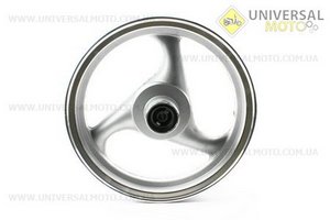Диск передній литий MT2,50x12 d12мм (диск гальм. 3 болта) "3 променя" сірий, тип1. Китай (Диски до скутера / UM3060-V67)
