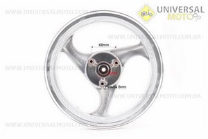 Диск передній литий MT2,50x12 d12мм (диск гальм. 3 болта) "3 променя" сірий, тип1. Китай (Диски до скутера / UM3060-V67)