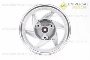 Диск передній литий MT2,50x10 d12мм (диск гальм. 3 болта) "6 променів" сірий. Китай (Диски до скутера / UM3060-V80)