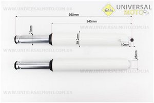 Амортизатор передній комплект 2шт Honda DIO, 360мм (під бараб. гальм). Китай (Запчастини до японського скутера / UM3080-V19)