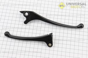 Важелі керма лівий, правий комплект 2шт (під дискові / барабанні гальма) Honda DIO, чорні. Китай (Запчастини до японського скутера / UM3085-V28)