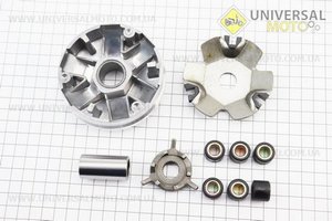 Варіатор передній+втулка+"хрест" комплект. DONGXIN (Запчастини до 4Т скутера / UM3094-V68)