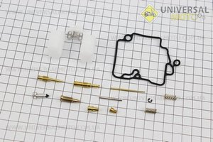 Ремонтный, комплект карбюратора 50-80см3, 12 деталей + поплавок. Китай (Скутер 50-100см3 / UM3098-V80)