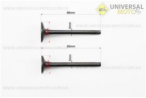Клапан впускний, випускний (НЕМАГНІТний) комплект збільшенні (d = 20 / 23мм, L = 65 / 66мм). JINLONGLIAN (Запчастини до 4Т скутера / UM3099-V59)
