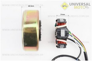 Магнето у зборі (6 котушок). Китай (Запчастини до 4Т скутера / UM3100-V71)