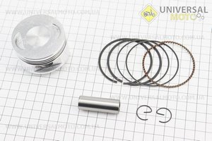 Поршневий комплект (поршень, кільця, палець) 150см.куб. 57,4мм +0,50 (палець 15 мм). Китай (Запчастини до 4Т скутера / UM3101-V02)