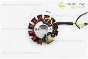 Статор магнето (генератора) (11 котушок роз'єм "мама 4+2") висота 31мм. ZHENGHE (Запчастини до 4Т скутера / UM3103-V97)