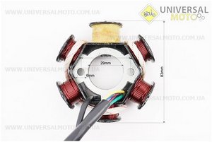 Статор магнето (генератора) (6 котушок роз'єм "мама 3+2") висота 33мм. JIANXING (Запчастини до 4Т скутера / UM3106-V60)