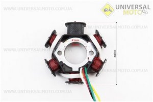 Статор магнето (генератора) (6 котушок роз'єм "мама 3 + 2") висота 31мм. TMMP (Запчастини до 4Т скутера / UM3108-V83)
