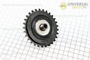 Зірка варіатора задня (пластмас) із валом внутрішнім. Китай (Запчастини до 2Т цепного скутера / UM3110-V04)