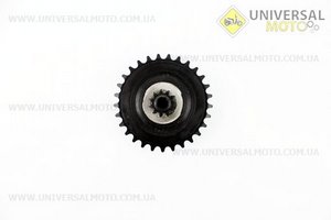Зірка варіатора задня (пластмас) із валом внутрішнім. Китай (Запчастини до 2Т цепного скутера / UM3110-V04)