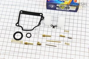 Ремонтный комплект карбюратора, 15 деталей + поплавок. TATA (Скутер 2Т-Цепной / UM3110-V50)