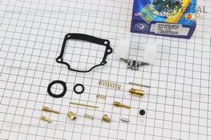 Ремонтный, комплект карбюратора, 17 деталей + поплавок. TATA (Скутер 2Т с цепным вариатором / UM3111-V45)