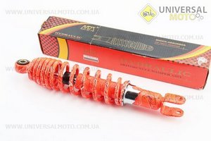 Амортизатор задній GY6 / Honda - 310мм * d59мм (втулка 10мм / вилка 8 мм) регульований, Помаранчевий з павутиною. NAIDITE (Запчастини до японського скутера / UM3140-V58)