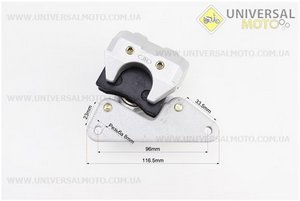Тормозной суппорт передней системы (однопоршневой) с колодками "полумесяц". Китай (Скутер Viper Race / UM3140-V90)