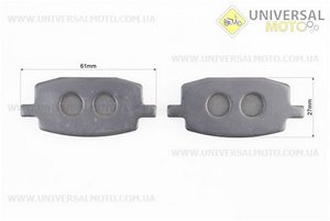 Гальмівні колодки (дискові) Yamaha JOG2 / BWS / Axis / ARTISTIC / APRIO; Viper WIND; WUYANG-WY 50; LIFAN-LF 50; комплект. Китай (Запчастини до японського скутера / UM3150-V88)