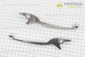 Важелі керма лівий, правий комплект 2шт (дискові гальма) "хром". Китай (Запчастини на скутер Viper Storm / UM3171-V00)