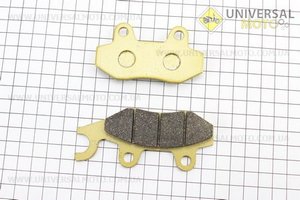 Тормозные колодки дисковые с ухом задние к-т(2 штуки.) желтые. YONGLI (Скутер 125-150см3 / UM3171-V76)