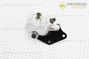 Тормозной суппорт задней системы (двухпоршневой) + колодки ТИП №3, серебристый. Китай (Скутер Viper Storm / UM3172-V42)