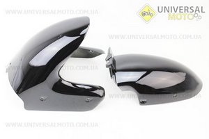 Пластик - крило переднє комплект 2шт (дві частини) ЧОРНИЙ. Китай (Запчастини на скутер Viper Storm / UM3172-V45)