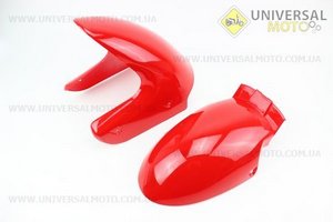 Пластик - крило переднє комплект 2шт (дві частини) ЧЕРВОНИЙ. Китай (Запчастини на скутер Viper Storm / UM3172-V61)