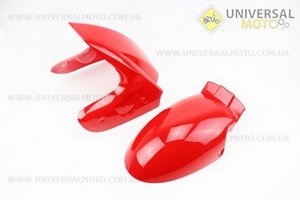 Пластик - крило переднє комплект 2шт (дві частини) Storm New, ЧЕРВОНИЙ. Китай (Запчастини на скутер Viper Storm / UM3172-V70)