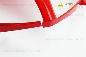 УЦІНКА STORM пластик - передній верхній (де фара) Storm New, ЧЕРВОНИЙ (тріщина). Китай (Запчастини на скутер Viper Storm / UM3175-V40)