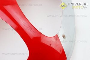 УЦІНКА STORM пластик - передній верхній (де фара) Fotong - Corvette, СІРИЙ-ЧЕРВОНИЙ (подряпини). Китай (Запчастини на скутер Viper Storm / UM3175-V68)